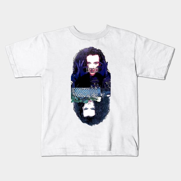 Pete Burns Sex & Flowers Kids T-Shirt by FashionGoesPop